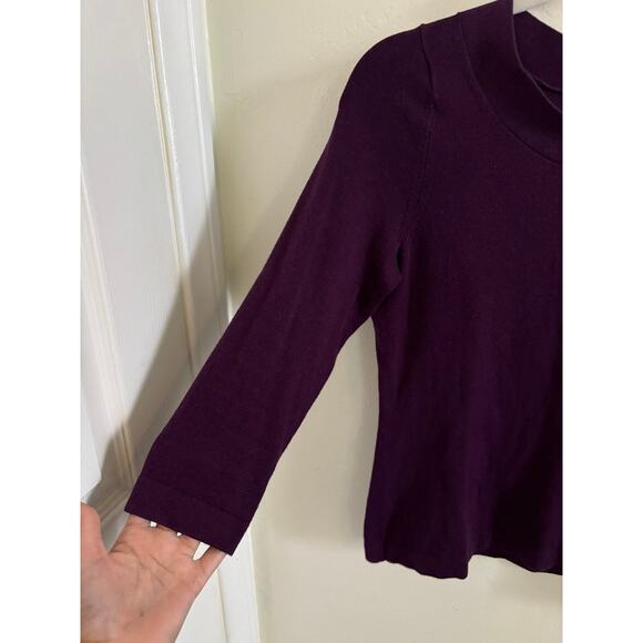 Banana Republic Sweater Women's Small Silk Cashmere Blend Purple 3/4 Sleeve - Picture 2 of 7
